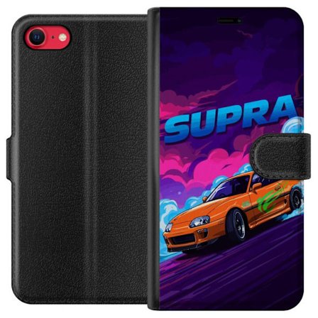 Kompatibelt Lommeboketui til Apple iPhone SE (2020) Toyota Supra i drift med neonfarget røyk, fartfølelse og nattlig gatebilløpmiljø