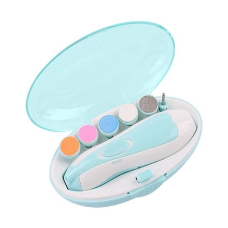 Baby neglefilsæt Elektrisk negletrimmer BLÅ