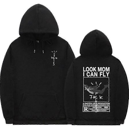 Cactus Jack Hoodie Mænd Kvinder Dobbeltsidet Logo Print Look Mom I Can Fly Travis Scott Hoodies Unisex Mode Hip Hop Streetwear