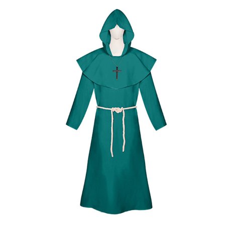 Halloween kostume middelalderlig munk dragt munk dragt troldmand kostume præst cosplay kostume sjal cos komplet sæt