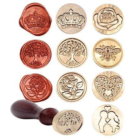 Cicada Tree rose love Pattern Wax Seal Stamps Retro Antique Wooden Sealing Scrapbooking Sollos stempel Craft Wedding Decorative