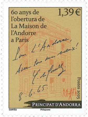 Fransk Andorra - Andorras Hus i Paris - Postfrisk frimærke