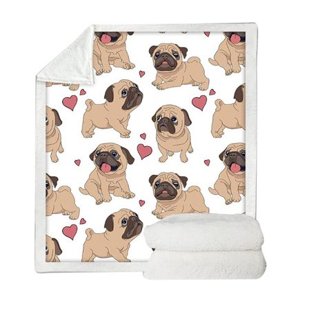 Mops kramme tæppe, varmt tæppe, blødt og fluffy 100x75