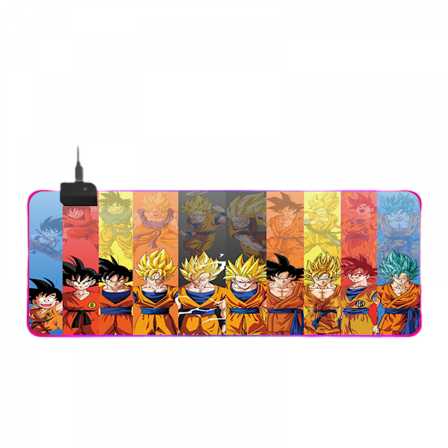 Dragon Ball - Saiyan 90x40 cm - LED-belyst hurtigt overflade gaming musemåtte (90x40 cm, Dragon Ball - Anime)