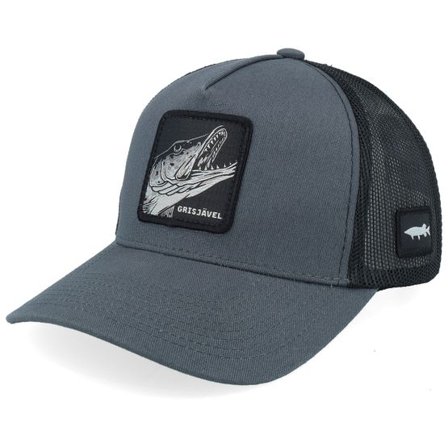 Skillfish - Grå trucker Keps - Grisjävel Mono Grey/Black A-frame Trucker @ Hatstore