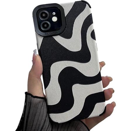 Kompatibel med Iphone 12 Cute Wave Pattern Mobilfodral For Dam Girlssoft Tpu Anti-bump Telefonfodral Zebramønster Design Silikonfodral
