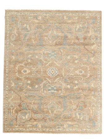 Handgeknüpft Usak Indisch 245X303 Wollteppich Orange/Beige Groß