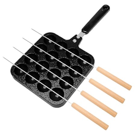 16 Huller Aluminium Takoyaki Maker Grillpan Blekksprutkule Plate Hjemmekoking Baking Former Mold Baktray