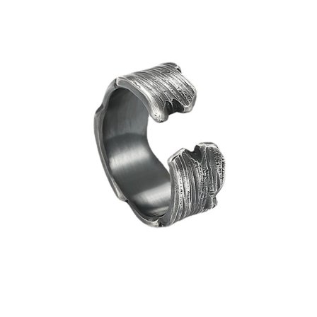 2 st Herrringar Vintage Gotiska Retro Ringar Rock Justerbar Kopparring Punk Fjäderring Set för Män