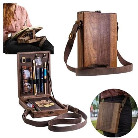 Multifunksjonell tre-skulderveske for kunstnere 25x19x6 cm med justerbar reim og lommer, kompatibel med kunstnerverktøy