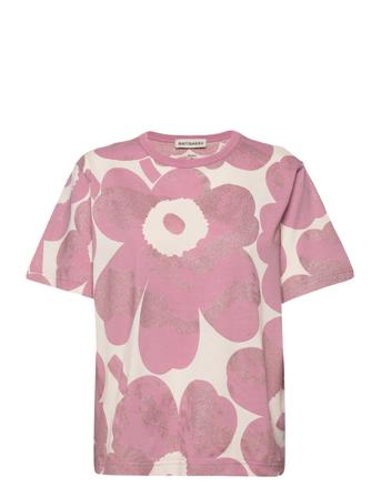Erna Relaxed Unikko T-shirts & Tops Short-sleeved Rosa Marimekko