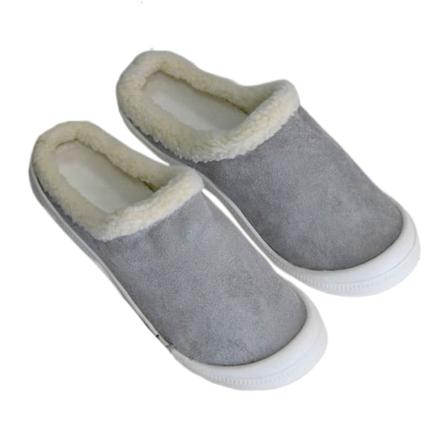 Kvinnor Slip On Clog Tofflor Closed Toe Plysch Tofflor