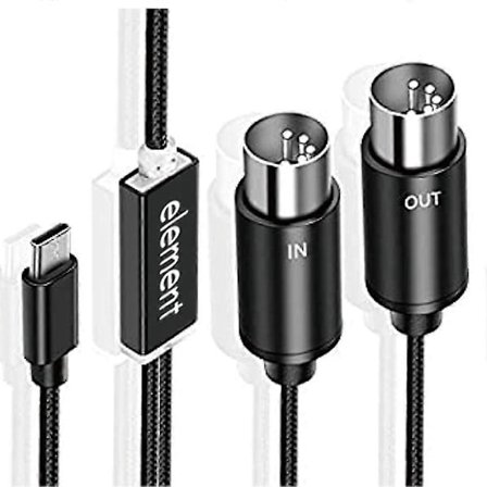 MIDI til USB-C Type-C kabel USB MIDI-konverter med indikatorlys for elektronisk orgel og datamaskin