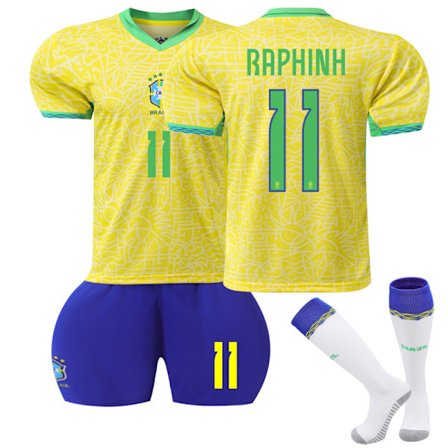 2024 UEFA Brasil Hjemmelag Fotballdrakter Uniform Trenings T-skjorter #11 Raphinha