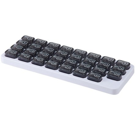 31 Dagars Pillbox - (Set med 2) Portabel pillbox för dagliga piller, ZQKLA