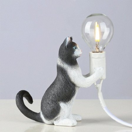 Kattlampa Djur Bordslampa Mini Nattlampa (Besök)