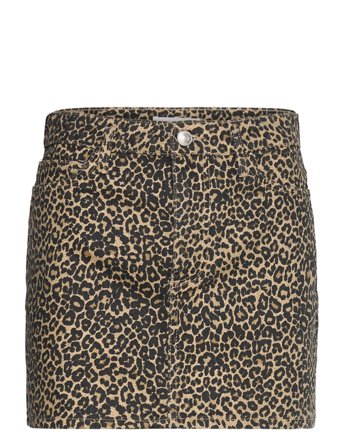 Mango | Leopard-Print Denim Mini-Skirt | S