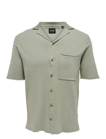 Onsluke Life 12 Resort Collar Knit Cs Green ONLY & SONS