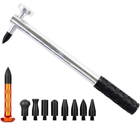 Professionella verktygssatser för lackfri buckelreparation Aluminium buckelhammare med 9 huvuden Tap Down verktygssats
