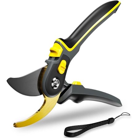 Premium Titanium Trädgårdssax Japanskt Stål och Teflon Rak