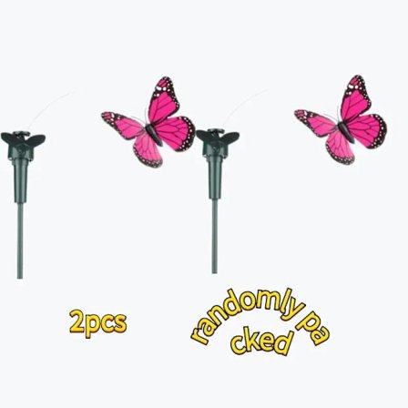 1/2/3/4 stk. Solcelledrevne sommerfugler og kolibrier med fjær, hagedekorasjon og utendørsdekorasjon i fargerike farger