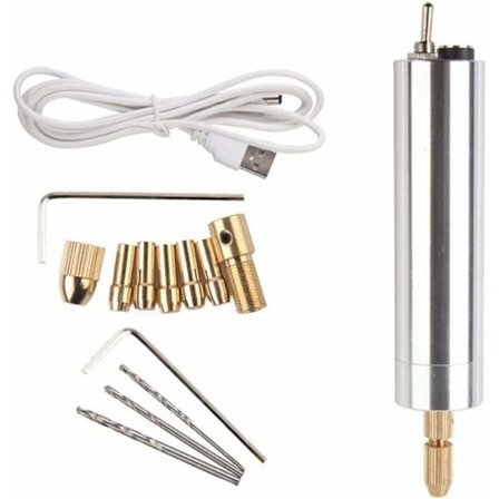 Mini USB Uppladdningsbar Elektrisk Resin Borr Sladdlös Gravyrpenna Poleringsverktyg (0.5-3.2mm)