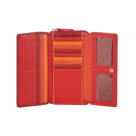 Visconti Plånbok i läder för kvinnor Regnbåge Flerfärgad XL Plånbok (RB78)