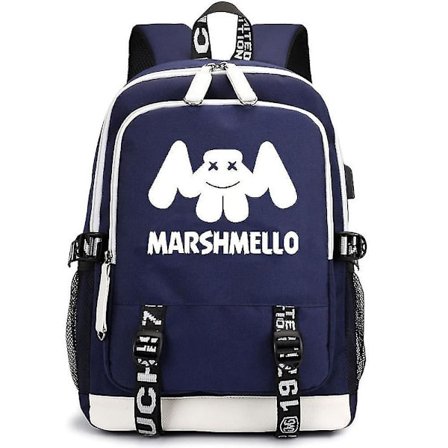Marshmello Backpack Usb Rechargeable Backpack Large Capacity Student School Bag