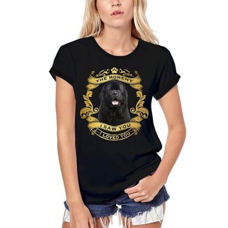 Ekologisk Newfoundland Dog T-shirt för kvinnor - Moment I Saw You I Loved You Puppy – Newfoundland Dog - Moment I Saw You I Loved You Puppy