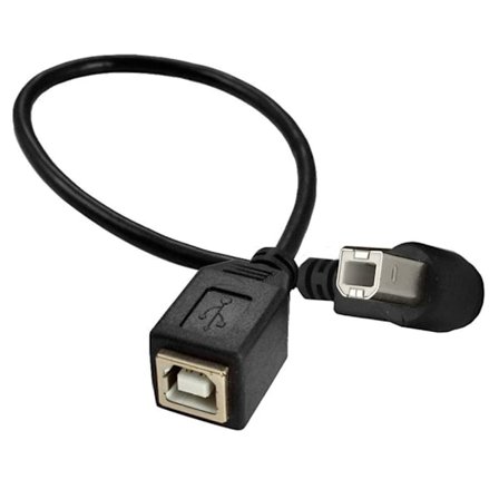 USB 2.0 Typ-B Skrivarkabel USB B Hona till Typ-B Hane (90 Graders UPP/Ner/Höger/Vänster Vinkel) Kort Förlängningskabel
