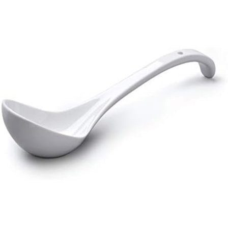 T366 Tradisjonell Porselensøse for Saus og Suppe, 27cm u2013 Hvit Hvit Øse Hvit Øse Hvit Øse