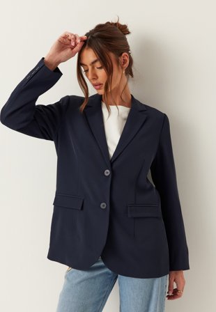 BUBBLEROOM - Oversized L/S blazer - Navy