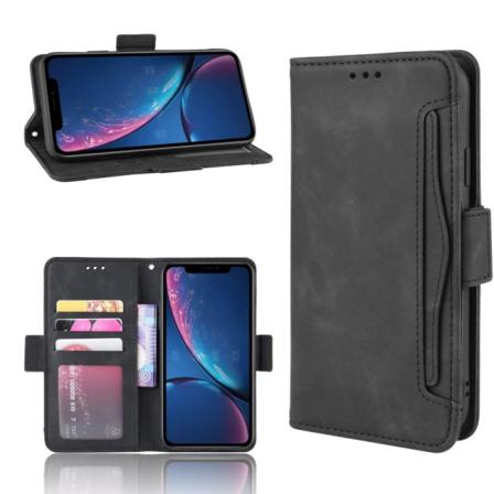Iphone Xr Plånboksfodral Pu-läder 6-fack Winston V3 Svart