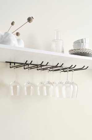 Jotex - Vinglassholder - Bredde 55 Cm Dead Matt Black - FAY - Kjøp Kjøkkentilbehør hos Jotex