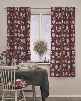 Jouluverho Lillemor painetulla kuosilla 2 kpl Punainen-115x170 cm-Linea