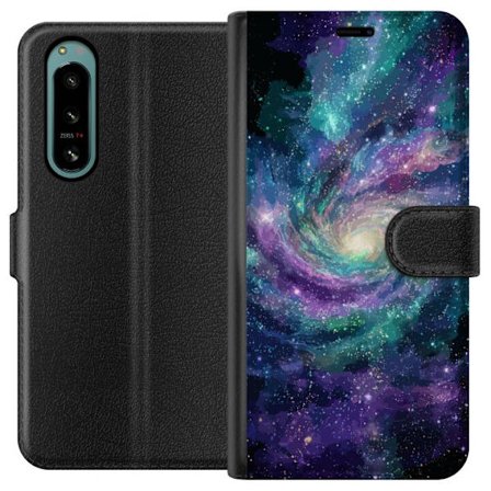 Kompatibel Tegnebogsetui til Sony Xperia 5 IV Dekorativ orientalsk lanterne med halvmåne og stjerner i varmt gyldent nattelys