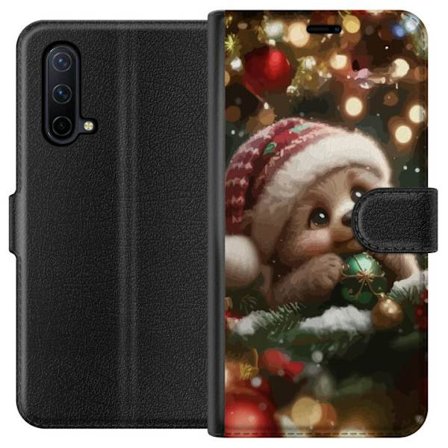 OnePlus Nord CE 5G Lompakkokotelo Söpön joulu karhu hattu, joka pitää palloja