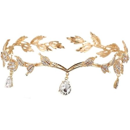 Rhinestone Crystal Tiara (Guld), Löv Rhinestone Bröllop Tiara, Krona Bröllop Tiara Håraccessoar Bal