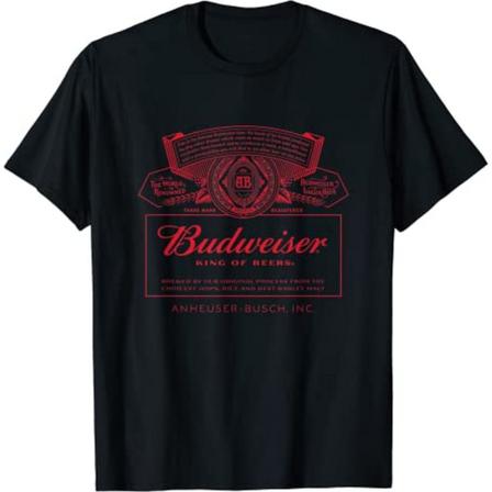 Budweiser Män Label T-shirt S Svart