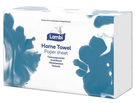 LAMBI Pappershandduk Home Towel vit 2520/fp - Lyreco - Städ och hygien - Toalettpapper och torkpapper - Pappershanddukar