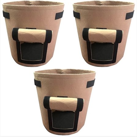 3 stk. plantepose 15 gallon plantepose 56L, grøntsagsplantepose