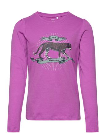 Nkfruia Ls Top Camp Langærmet T-shirt Lilla Name It