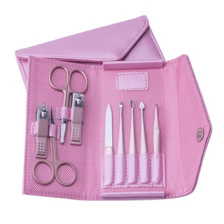 Nagelklippare Set, Rosa Skönhetssalong Verktyg Set, Dam Manikyr Verktyg Set