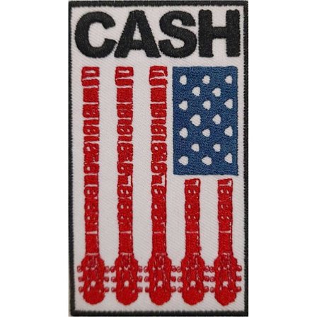 Johnny Cash Flag Patch One Size Vit/Röd/Svart
