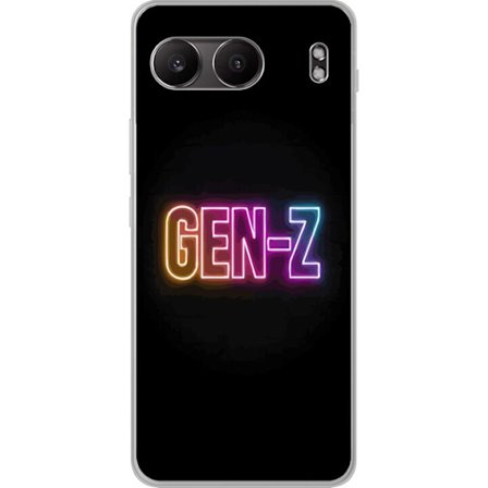 Yhteensopiva Puhelinkuori OnePlus OnePlus Nord 4 Neontext Gen Z värikkäässä valossa tummaa taustaa vasten modernissa digitaalisessa tyyliissä