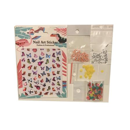 Nagel Bling Och Nagelstickers Kit Många Mix