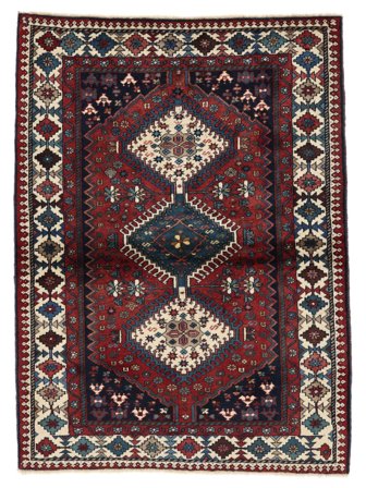Hand Knotted Persian Yalameh Rug 105X141 Dark Purple/Red