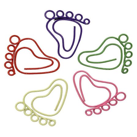 24 stk. Søde små fødder-formede fotoklips Papirclips Kreative noteklips Papirnåle til festgaver Kontor-Perfekt