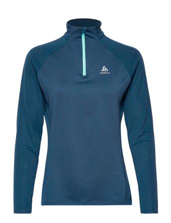 Odlo W Midlayer Halfzip Essential Ceramicool Sweatshirts & Hoodies Fleeces & Midlayers Blå Odlo