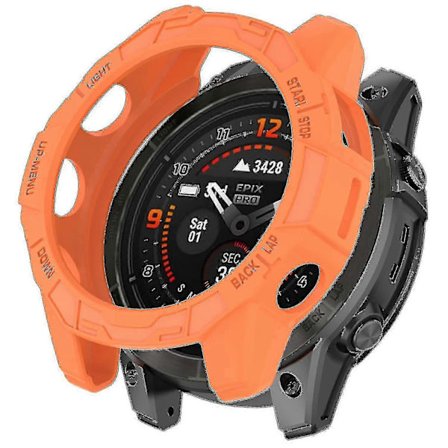 TPU Klockfodral för Garmin Epix Pro 51mm/(gen 2) 51mm /fenix 7x Pro / 7x, Reptåligt Ihåligt Skydd Orange Orange_max